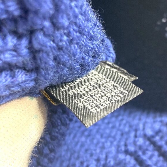 FENDI Logo FF beanie hat knit hat knit cap Knit hat wool blue - Picture 4 of 12